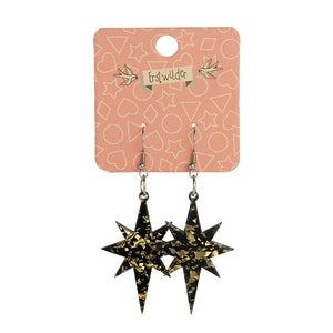 Erstwilder Essentials Starburst Chunky Glitter Resin Drop Earrings - Gold EE1002-CG6500