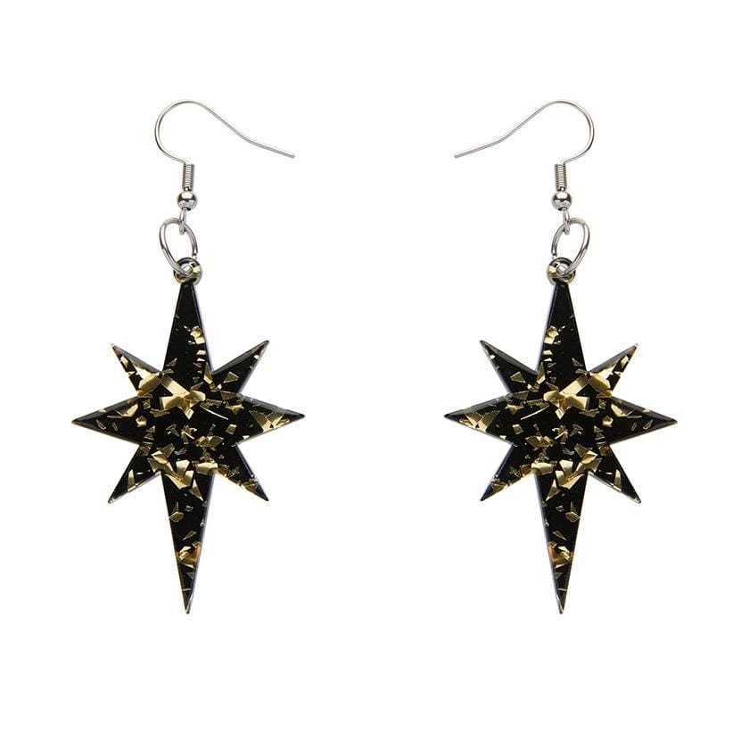 Erstwilder Essentials Starburst Chunky Glitter Resin Drop Earrings - Gold EE1002-CG6500