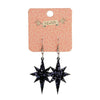Starburst Chunky Glitter Resin Drop Earrings - Black