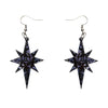 Starburst Chunky Glitter Resin Drop Earrings - Black