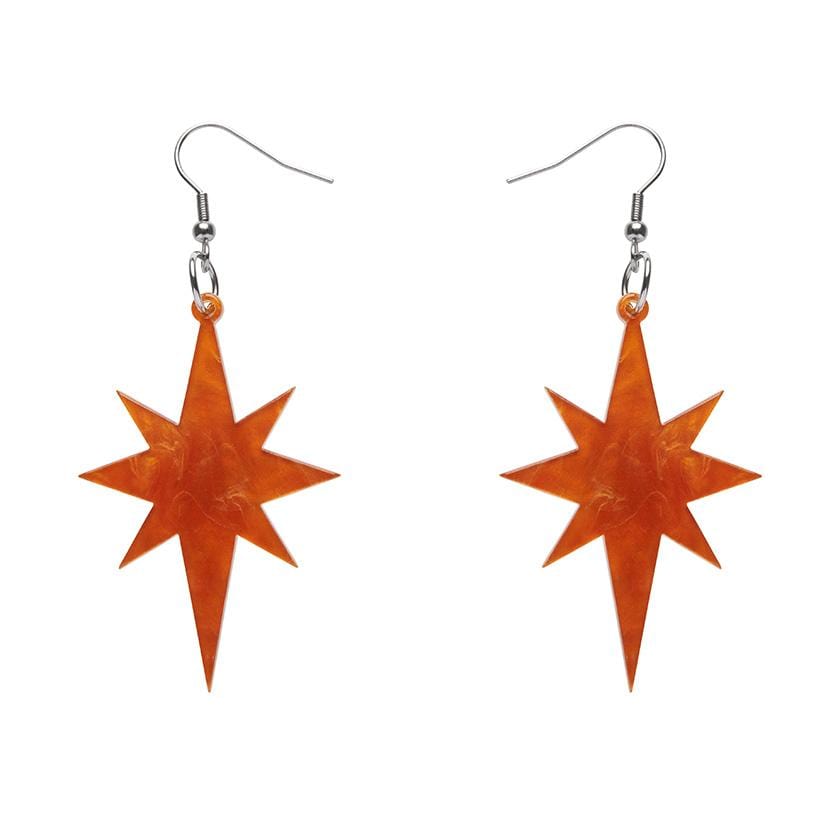 Erstwilder Essentials Starburst Ripple Resin Drop Earrings - Orange EE1002-RI6100