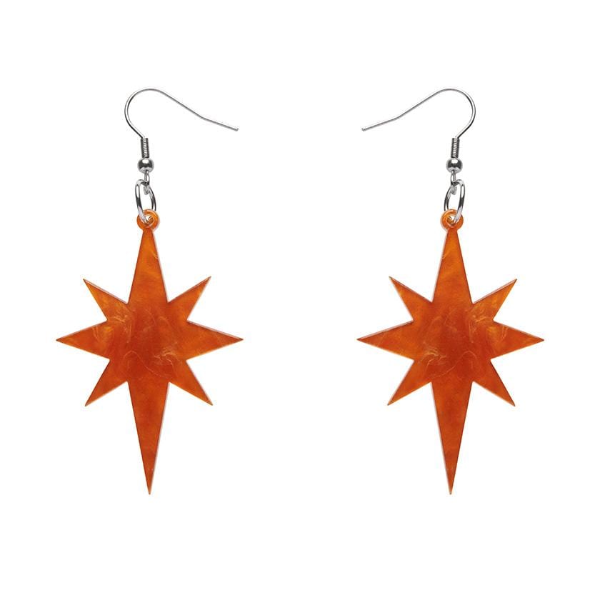 Erstwilder Essentials Starburst Ripple Resin Drop Earrings - Orange EE1002-RI6100