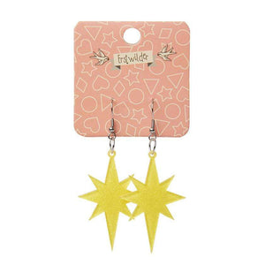 Erstwilder Essentials Starburst Glitter Resin Drop Earrings - Yellow EE1002-SG6000