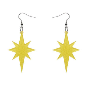 Erstwilder Essentials Starburst Glitter Resin Drop Earrings - Yellow EE1002-SG6000