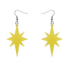 Starburst Glitter Resin Drop Earrings - Yellow