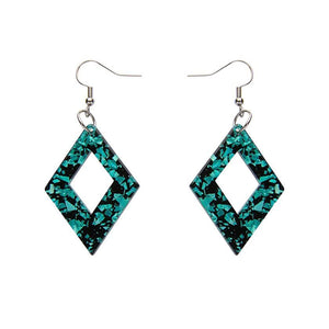Erstwilder Essentials Diamond Chunky Glitter Resin Drop Earrings - Mint EE1003-CG4300