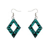 Diamond Chunky Glitter Resin Drop Earrings - Mint