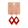 Erstwilder Essentials Diamond Glitter Resin Drop Earrings - Red EE1003-SG1000