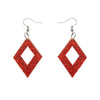 Diamond Glitter Resin Drop Earrings - Red