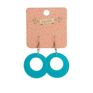 Erstwilder Essentials Circle Bubble Resin Drop Earrings -Teal EE1004-BU4400