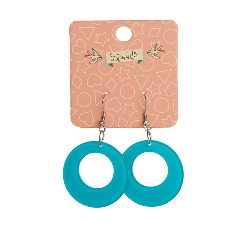 Erstwilder Essentials Circle Bubble Resin Drop Earrings -Teal EE1004-BU4400