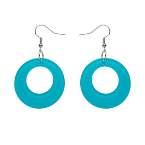 Erstwilder Essentials Circle Bubble Resin Drop Earrings -Teal EE1004-BU4400