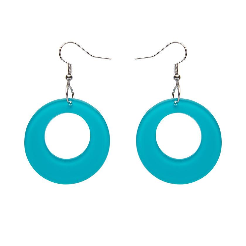 Erstwilder Essentials Circle Bubble Resin Drop Earrings -Teal EE1004-BU4400