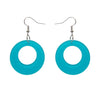 Circle Bubble Resin Drop Earrings -Teal