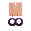Erstwilder Essentials Circle Chunky Glitter Drop Earrings - Fuchsia EE1004-CG2300
