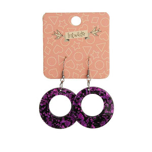 Erstwilder Essentials Circle Chunky Glitter Drop Earrings - Fuchsia EE1004-CG2300