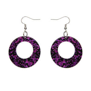 Erstwilder Essentials Circle Chunky Glitter Drop Earrings - Fuchsia EE1004-CG2300