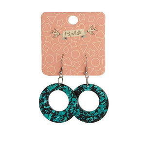 Erstwilder Essentials Circle Chunky Glitter Resin Drop Earrings -Mint EE1004-CG4300