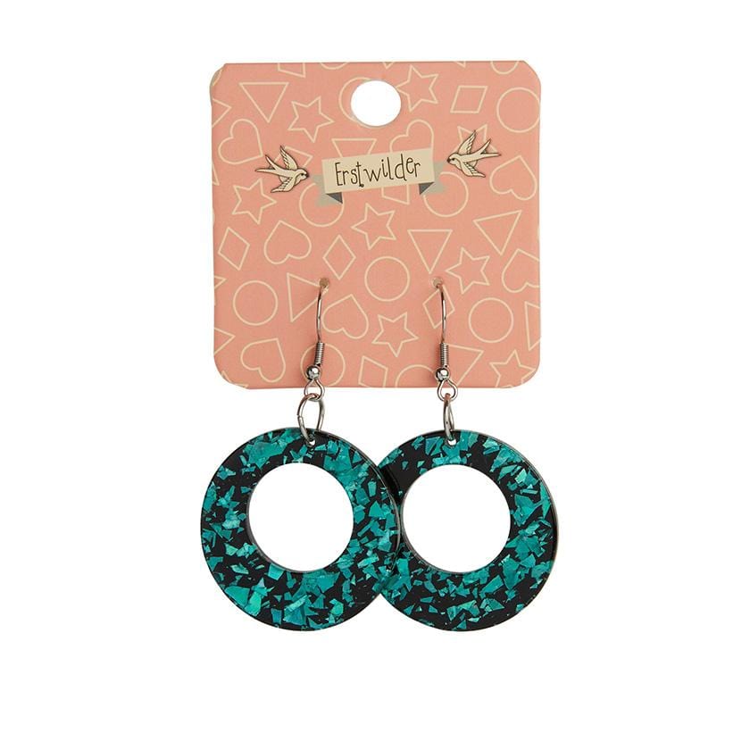 Erstwilder Essentials Circle Chunky Glitter Resin Drop Earrings -Mint EE1004-CG4300