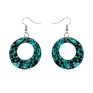 Erstwilder Essentials Circle Chunky Glitter Resin Drop Earrings -Mint EE1004-CG4300