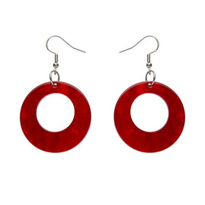 Erstwilder Essentials Circle Ripple Resin Drop Earrings -Red EE1004-RI1000