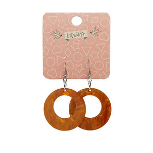 Erstwilder Essentials Circle Ripple Resin Drop Earrings -Gold EE1004-RI6500