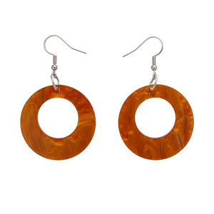 Erstwilder Essentials Circle Ripple Resin Drop Earrings -Gold EE1004-RI6500