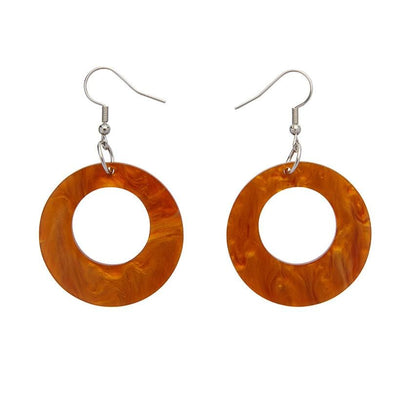 Erstwilder Essentials Circle Ripple Resin Drop Earrings -Gold EE1004-RI6500