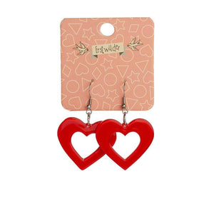 Erstwilder Essentials Heart Bubble Resin Drop Earrings - Red EE1005-BU1000