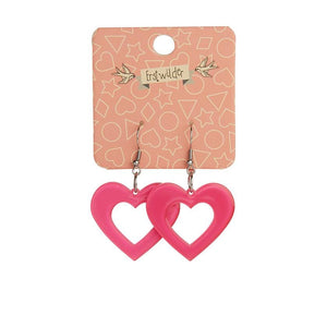 Erstwilder Essentials Heart Bubble Resin Drop Earrings - Pink EE1005-BU2000