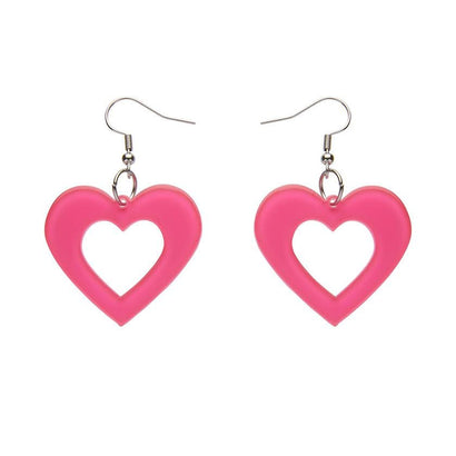 Erstwilder Essentials Heart Bubble Resin Drop Earrings - Pink EE1005-BU2000