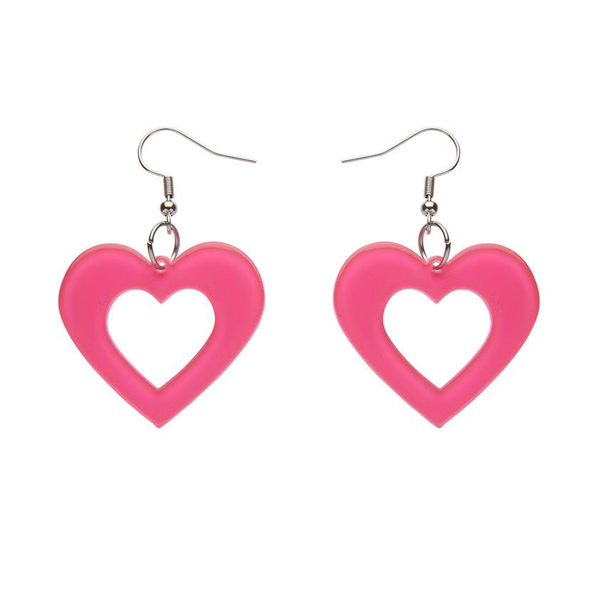 Erstwilder Essentials Heart Bubble Resin Drop Earrings - Pink EE1005-BU2000