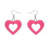 Heart Bubble Resin Drop Earrings - Pink