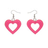 Heart Bubble Resin Drop Earrings - Pink