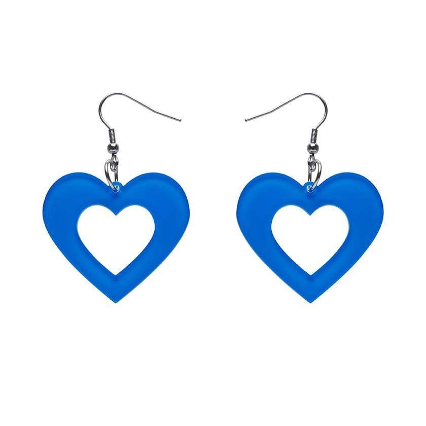 Erstwilder Essentials Heart Bubble Resin Drop Earrings - Blue EE1005-BU3000