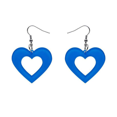 Erstwilder Essentials Heart Bubble Resin Drop Earrings - Blue EE1005-BU3000