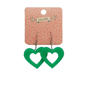 Erstwilder Essentials Heart Bubble Resin Drop Earrings - Green EE1005-BU4000