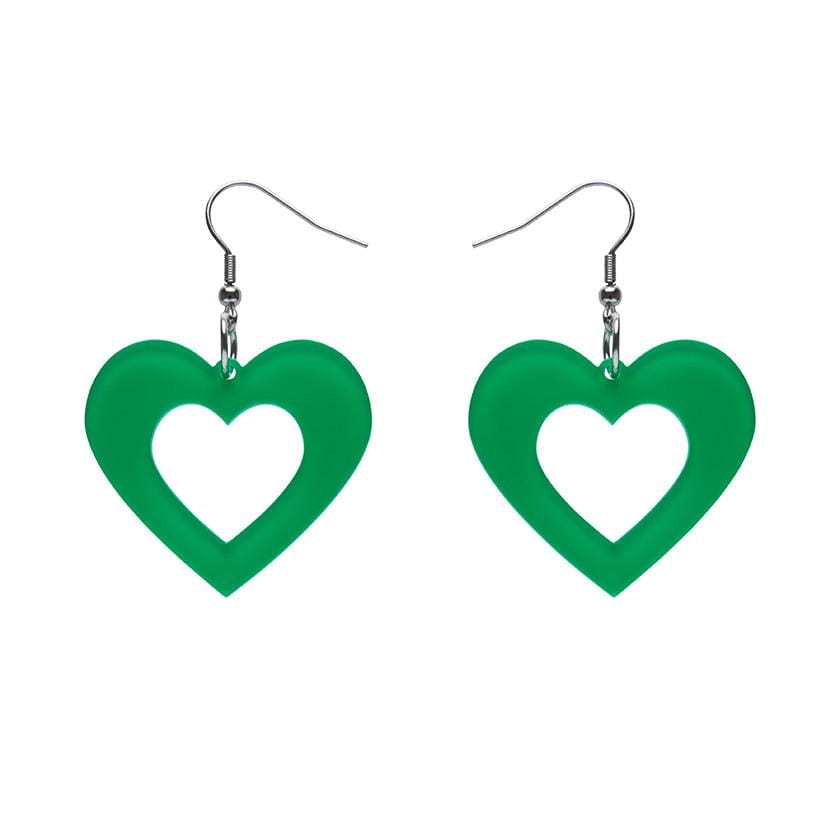 Erstwilder Essentials Heart Bubble Resin Drop Earrings - Green EE1005-BU4000