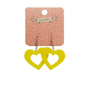 Erstwilder Essentials Heart Bubble Resin Drop Earrings - Yellow EE1005-BU6000