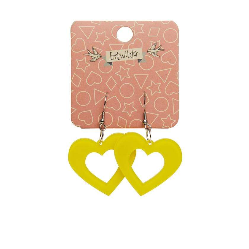 Erstwilder Essentials Heart Bubble Resin Drop Earrings - Yellow EE1005-BU6000