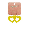 Heart Bubble Resin Drop Earrings - Yellow