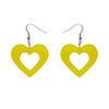 Heart Bubble Resin Drop Earrings - Yellow