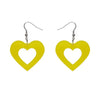 Heart Bubble Resin Drop Earrings - Yellow