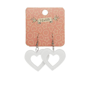 Erstwilder Essentials Heart Bubble Resin Drop Earrings - White EE1005-BU8000