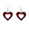 Erstwilder Essentials Heart Chunky Glitter Resin Drop Earrings - Red EE1005-CG1000
