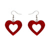 Erstwilder Essentials Heart Ripple Resin Drop Earrings - Red EE1005-RI1000