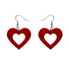 Erstwilder Essentials Heart Textured Resin Drop Earrings - Red EE1005-RI1001