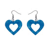 Erstwilder Essentials Heart Textured Resin Drop Earrings - Blue EE1005-RI3000
