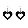 Heart Solid Resin Drop Earrings - Black