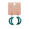 Erstwilder Essentials Crescent Moon Chunky Glitter Resin Drop Earrings - Teal EE1006-CG4400